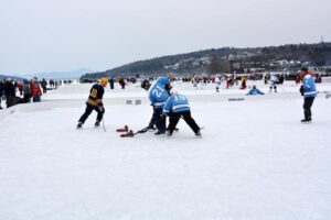 The 5th Annual New England Pond Hockey Classic in Meredith, NH, 2014.