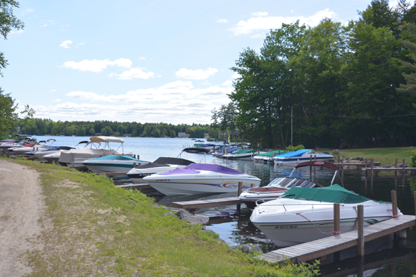 On-site marina at Suissevale